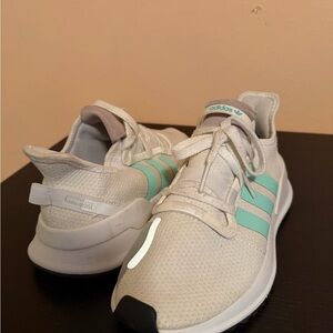 Adidas White and Teal Sneakers